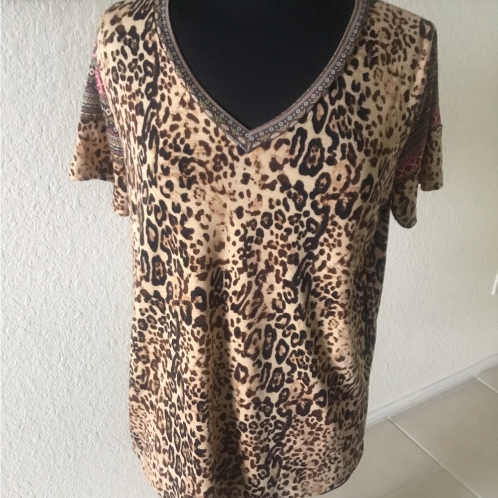 Leopard print top, Southern Grace Top ,size large